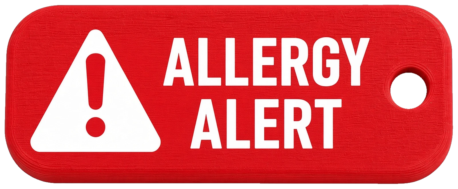 Allergy Alert tag, front