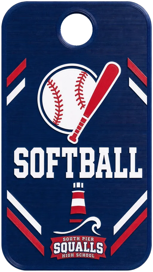 The South Pier Softball tag design
