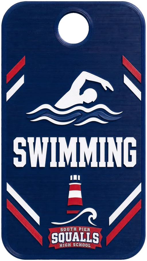 The South Pier Swimming tag design