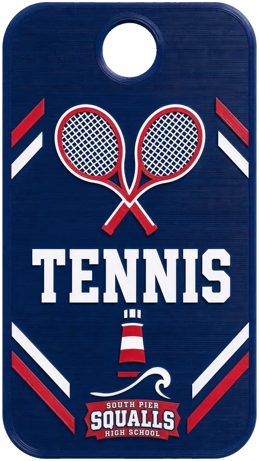 The South Pier Tennis tag design